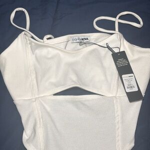 Fashion Nova Ivory Cutout Camisole